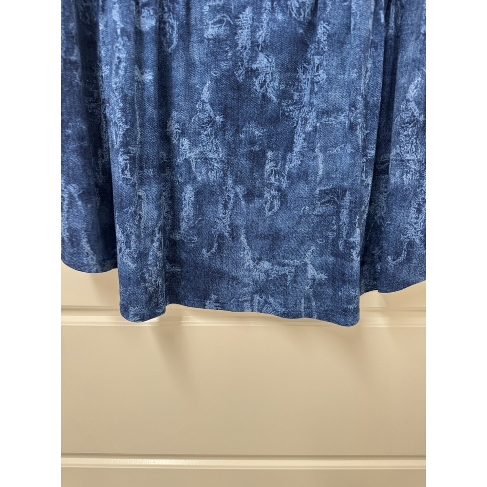 New Directions Blue Sleeveless Pullover Top Blouse Womens 2XP Petite Flowy A12 - Picture 7 of 9